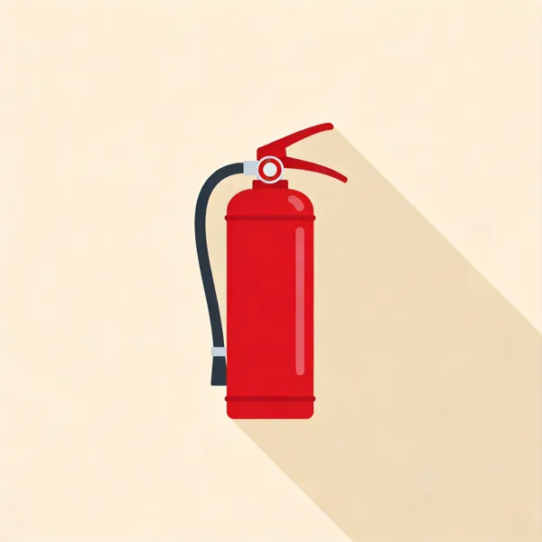 Illustration plate d'un extincteur d'incendie rouge