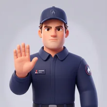 Mascotte agent de sécurité incendie