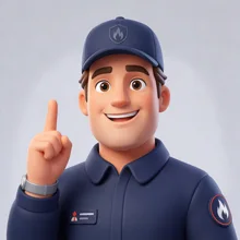 Mascotte agent de sécurité incendie